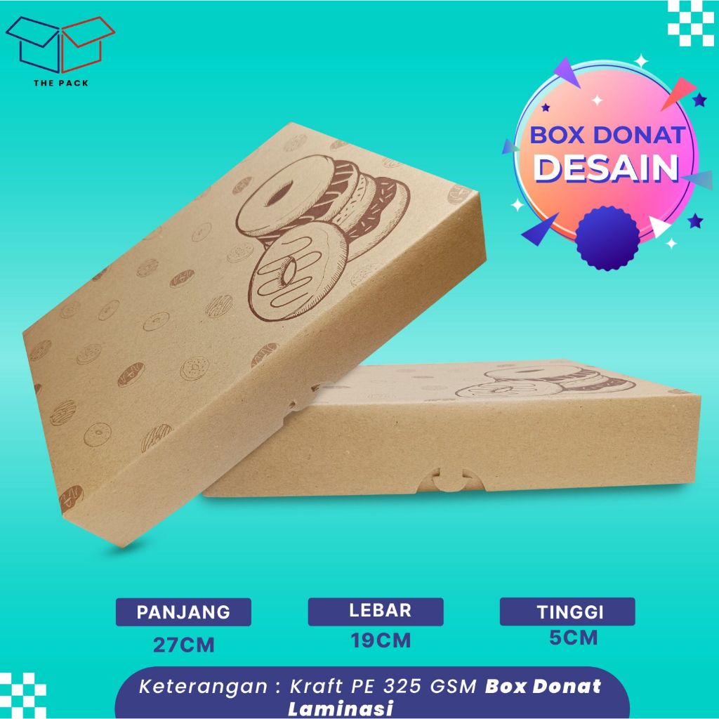Box Donut Kraft Kotak Donat isi 6 | Dus Roti Roklat Kemasan Kue - DESAIN