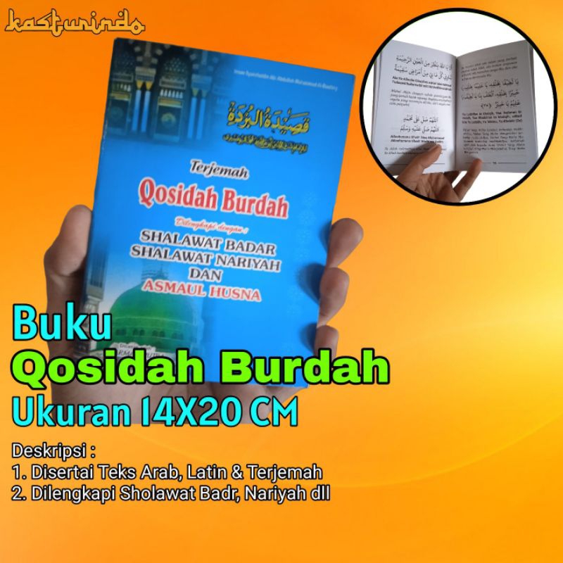 Buku Qasidah Burdah Dilengkapi Arab dan Terjemahan Ukuran 14x20 CM