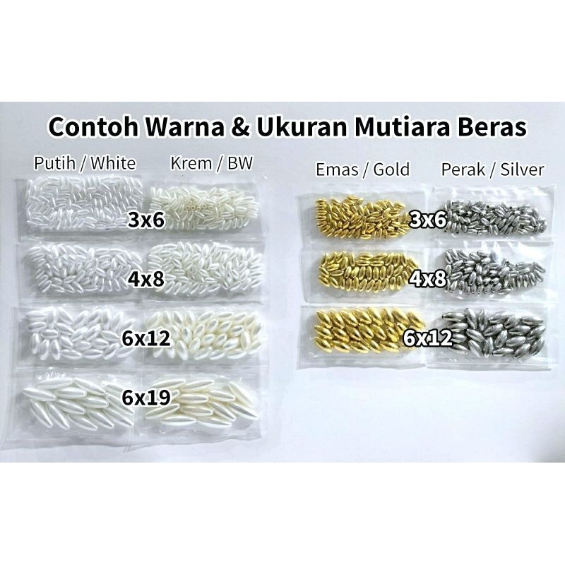 Mutiara padi Hiasan baju berat 10gram
