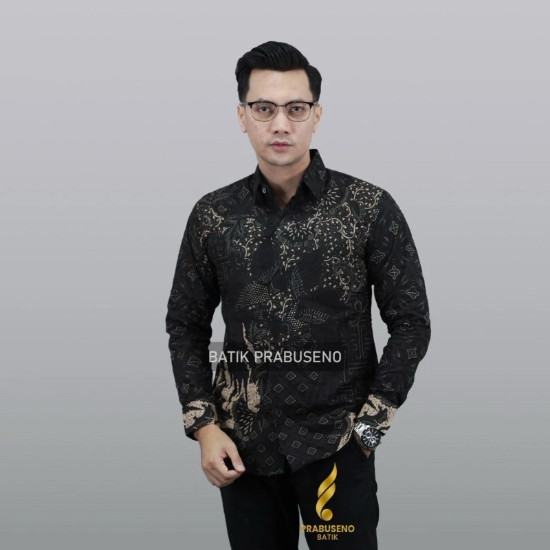 KEMEJA BATIK PRIA LAKI LAKI SLIMFIT LENGAN PANJANG BATIK PRABUSENO MOTIF TRESNASUNA PANJANG BATIK SL