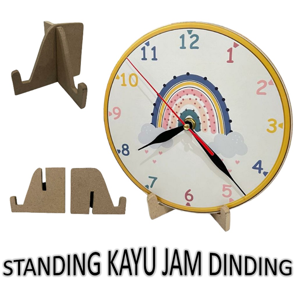 Stand Frame Bingkai Jam Dinding Walldecor Piring Hiasan | Standing Kayu Jam Dinding | kaki Penyangga