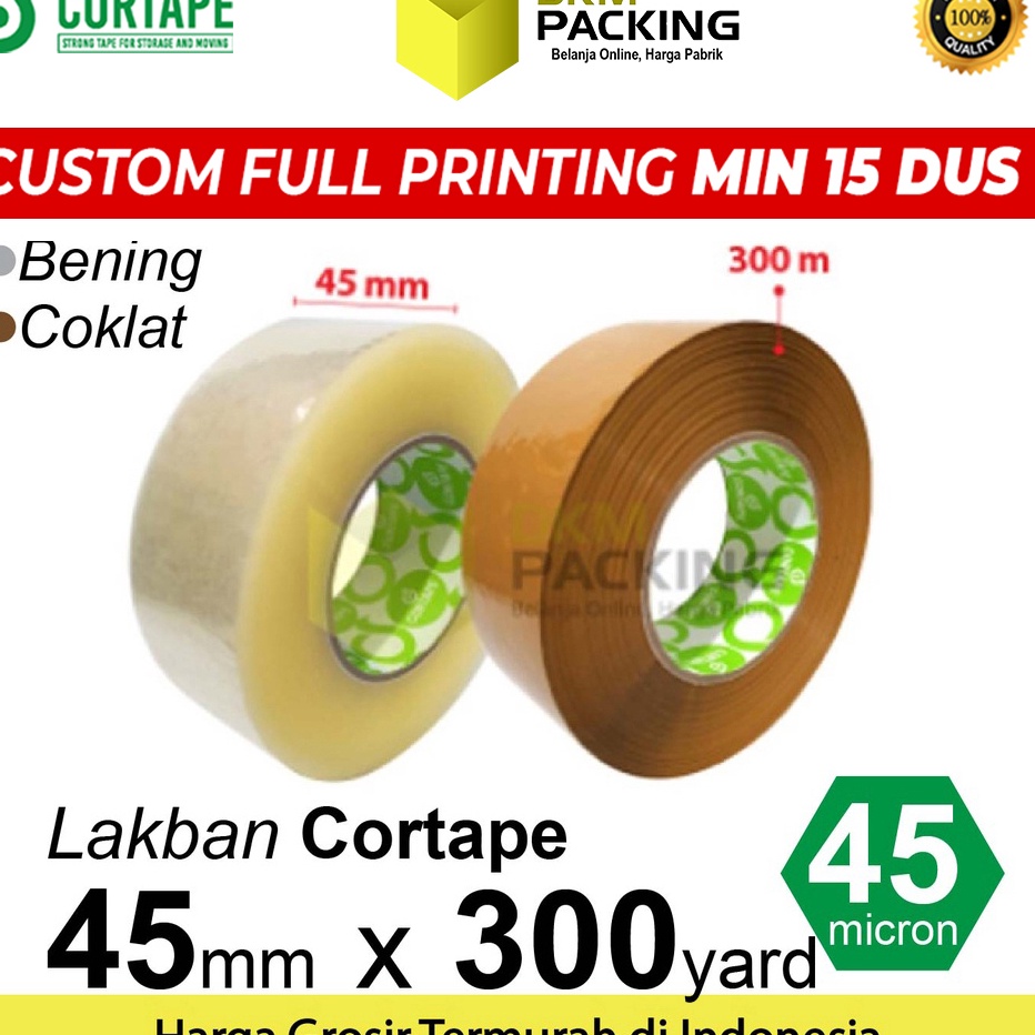 

SALE Lakban 45mm x 3yard JUMBO CORTAPE Plakban Isolasi TAPE TERMURAH SATUAN