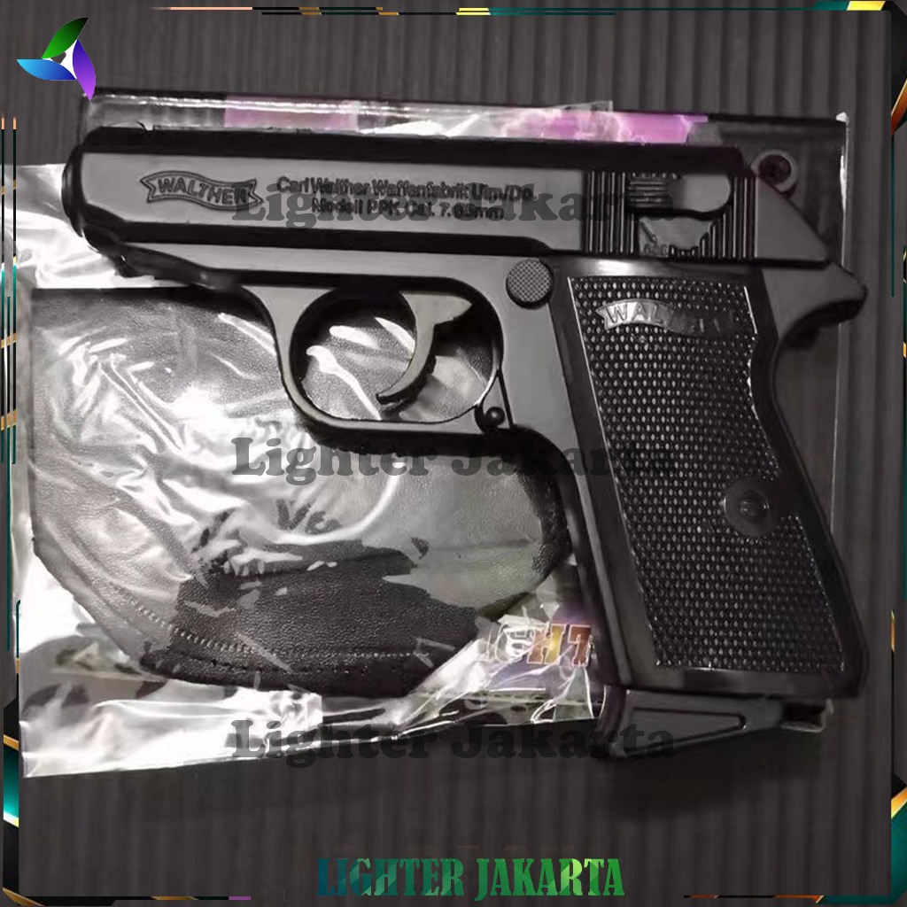 Korek Api Bara Gas Pistol PPK Walther 508 Leather Machine