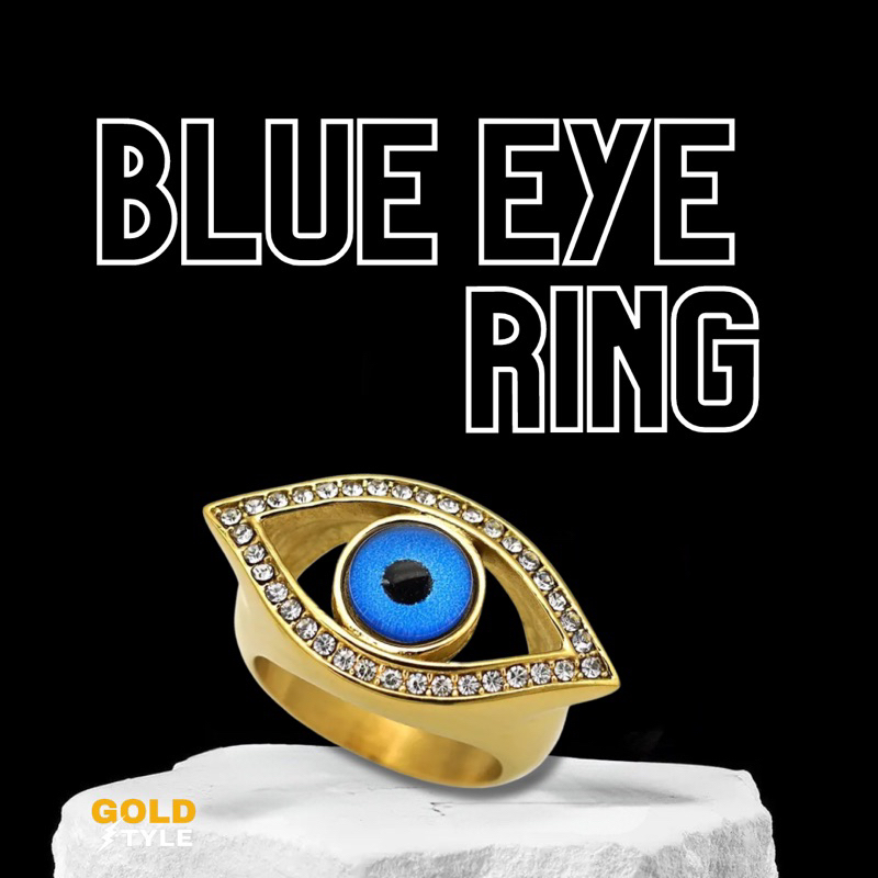 Goldstyle cincin gold mata Titanium Anti Karat cincin Titanium Pria