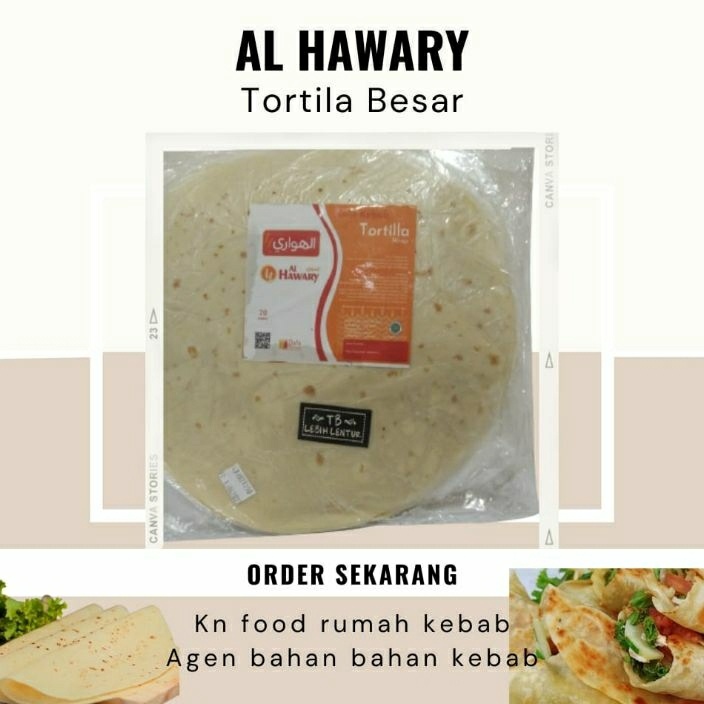 

COD NEWPRODUCT Tortila Kebab AL HAWARY Kulit Kebab diameter 24 cm isi 2 Tortila Besar Al HAWARY