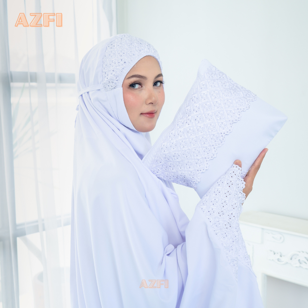Mukena Dewasa Putih Terbaru Katun Premium Mewah