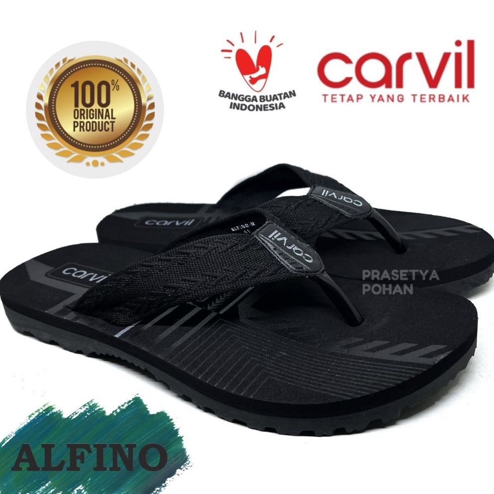Max Sale Sandal Pria Carvil Original Anti Air  Sendal Carvil Pria Original  Robin Red