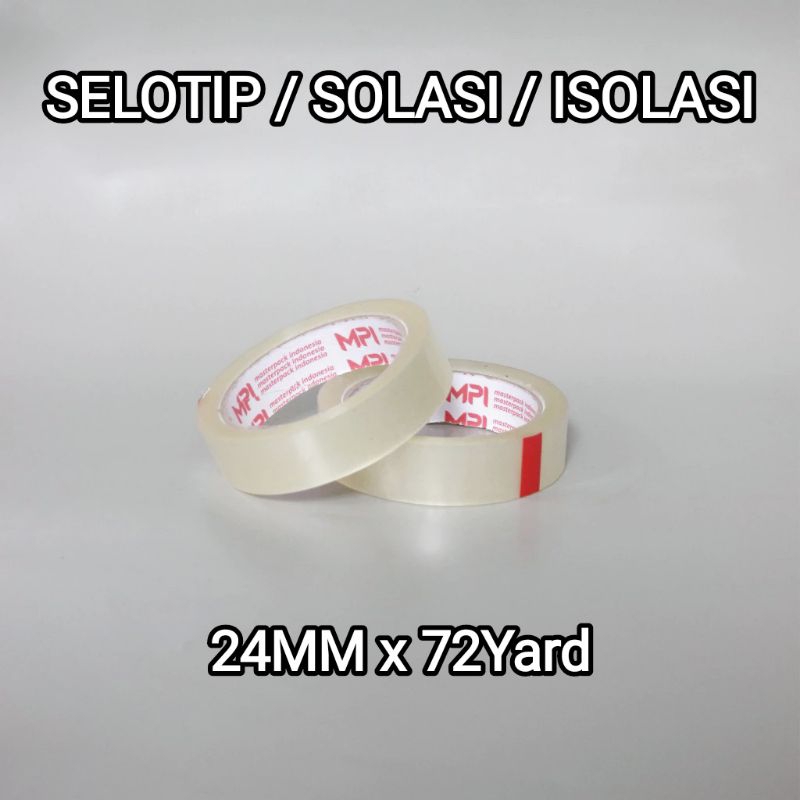 

Lakban Isolasi Selotip Solasi Solatip 24mm x 72 yard