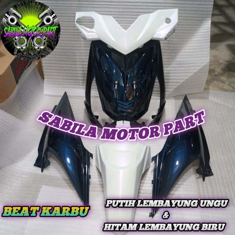 Custom Warna Cover Body Honda Beat Karbu Tahun 2008-2012 Warna Hitam Lembayung Biru Putih Lembayung 