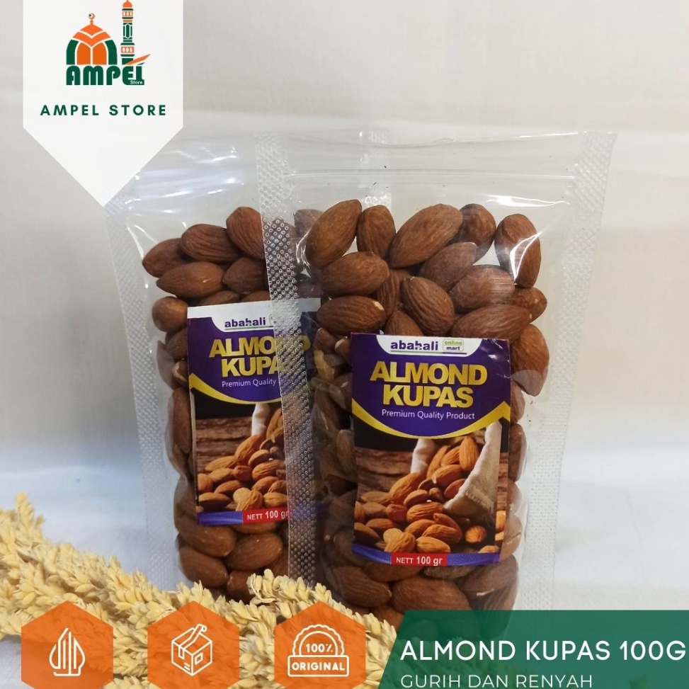 

Best Price KACANG ALMOND PANGGANG KUPAS 1Gr Kupas Matang Panggang Roasted