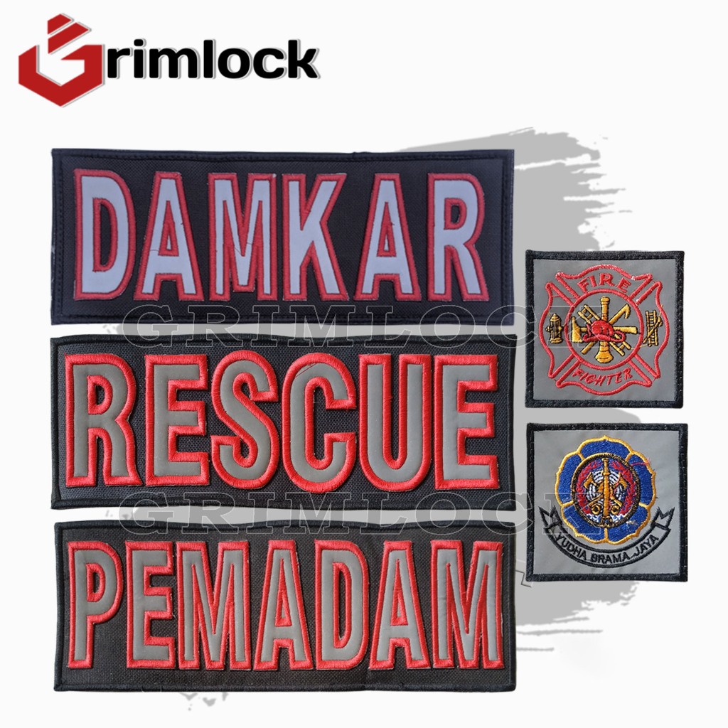 Logo Bordir Damkar / Pemadam / Rescue / Patch Logo Bordir