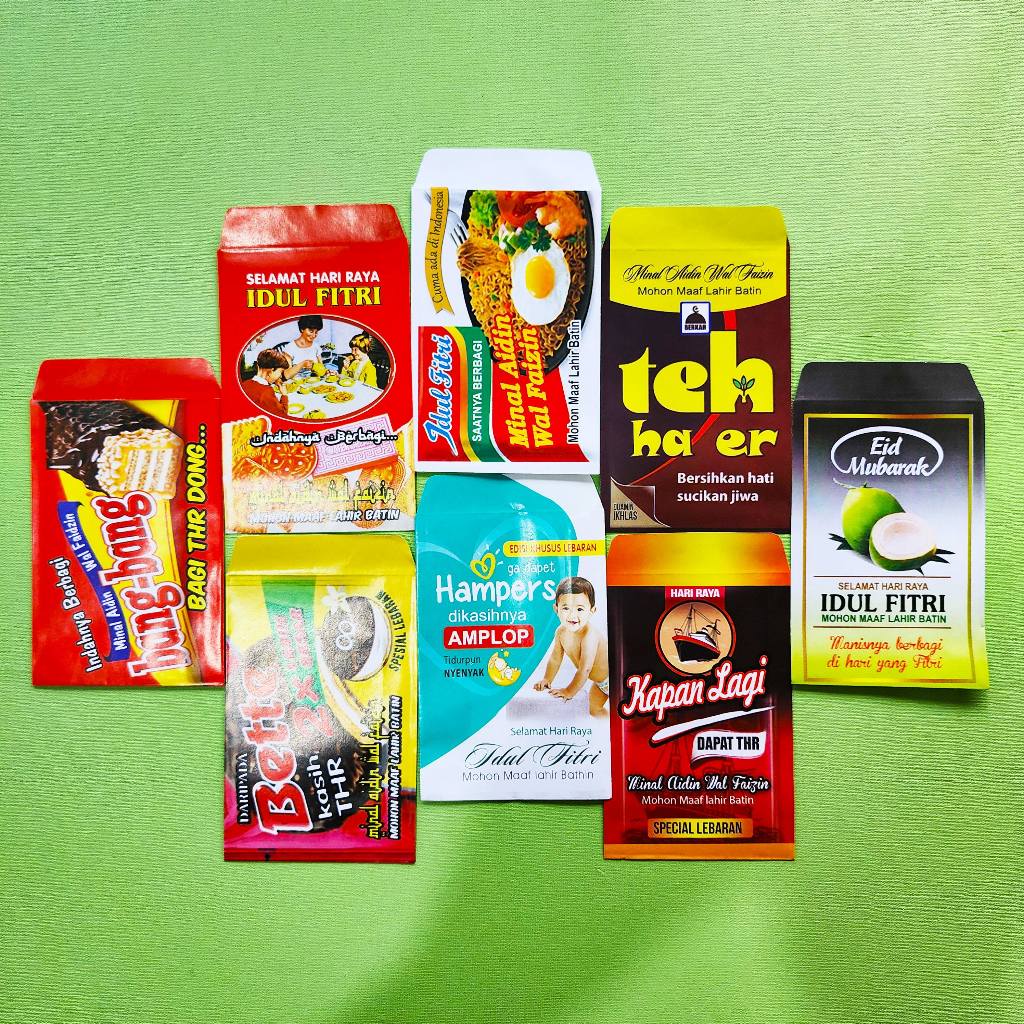 

AMPLOP / ANGPAU LEBARAN GAMBAR SNACK SERI B UKURAN MEDIUM ISI 50