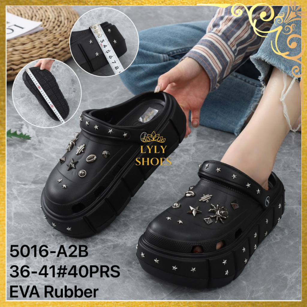 Sandal Selop Jelly Wanita Slip On Youth Balance Motif Pernak Pernik Lucu 5016-A2B