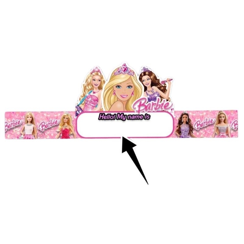 Topi BARBIE 10pcs topi ulang tahun anak dekorasi pesta ulang tahun BARBIE perlengkapan pesta ultah a
