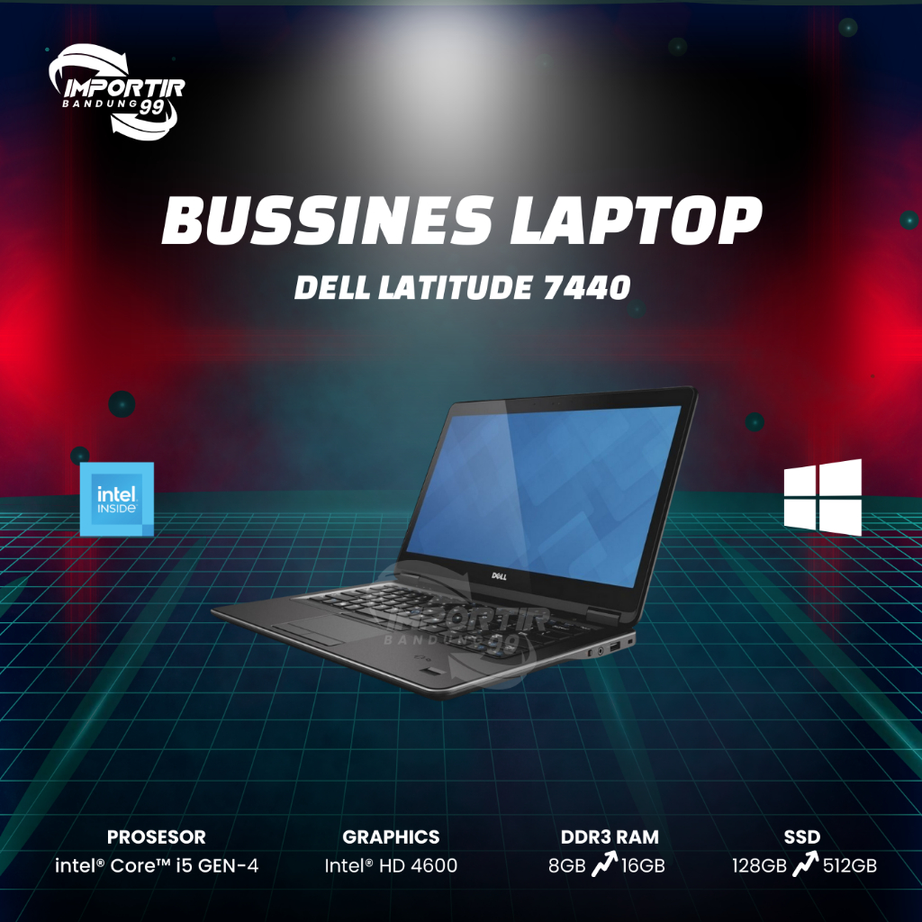 Laptop Dell Latitude E7440 Core I5 Gen 4 RAM 8GB SSD 256GB Second Like New Murah Bergaransi