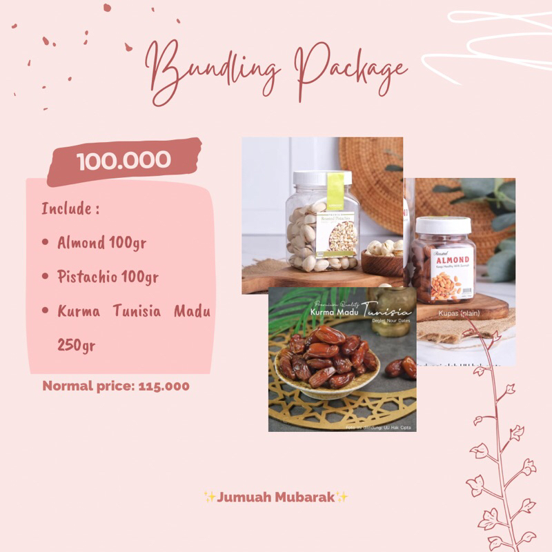 

Paket Promo Almond Kurma Pistachio✨