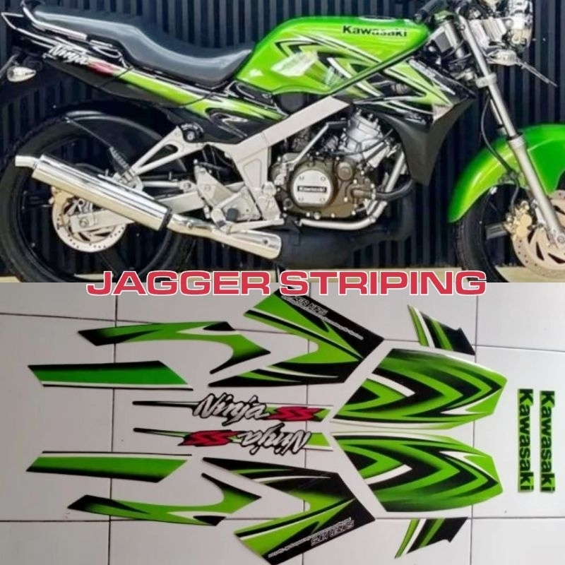 Striping Ninja SS tahun 2012 hijau  (high quality) metalik