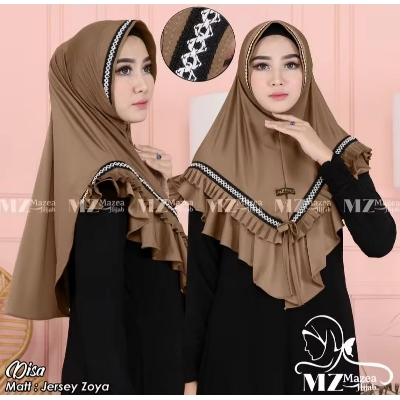Jilbab Bergo Instan Rempel Pita Renda Jersey Terkini