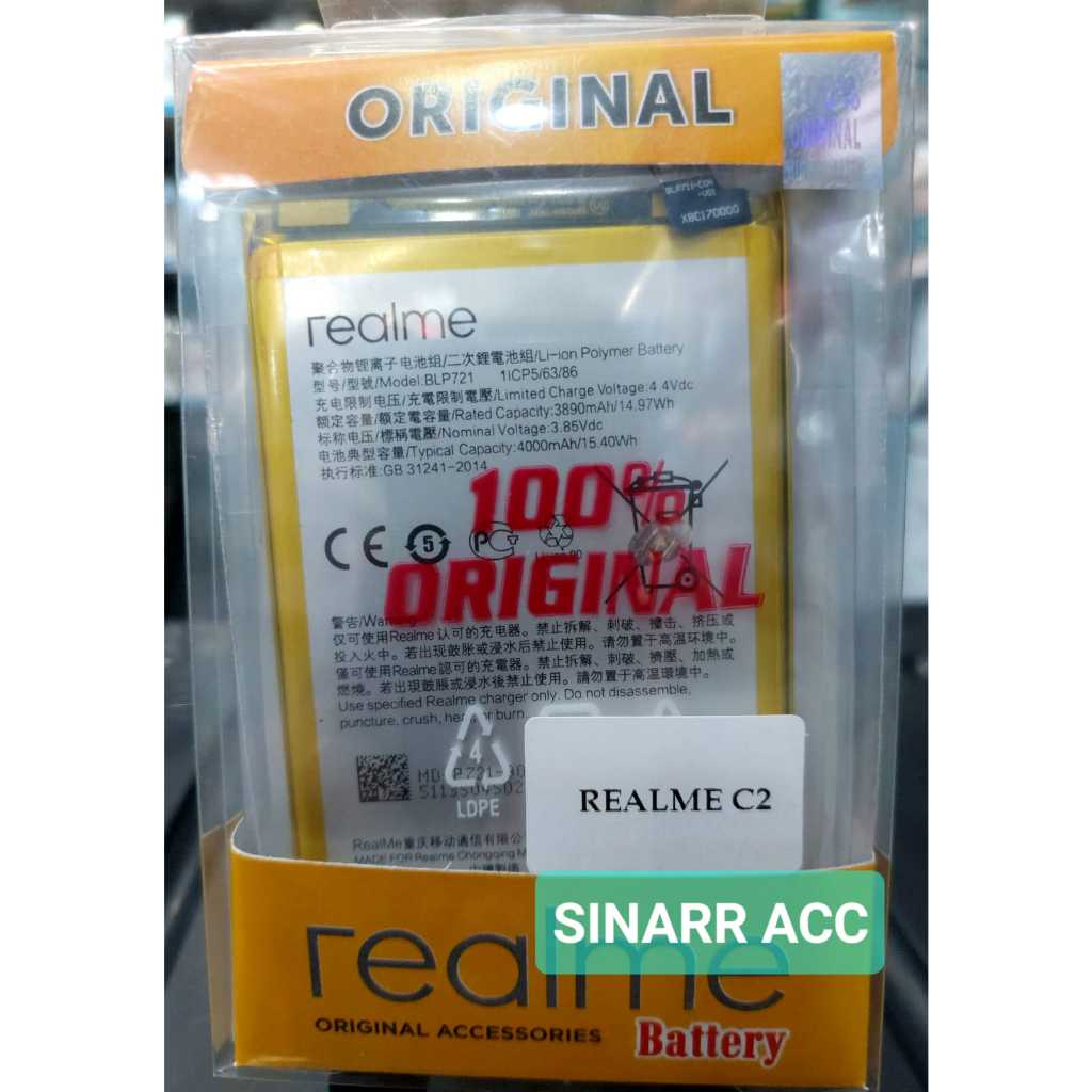 BATRE BATERAI REALME C2 / BLP 721 ORI 100 %