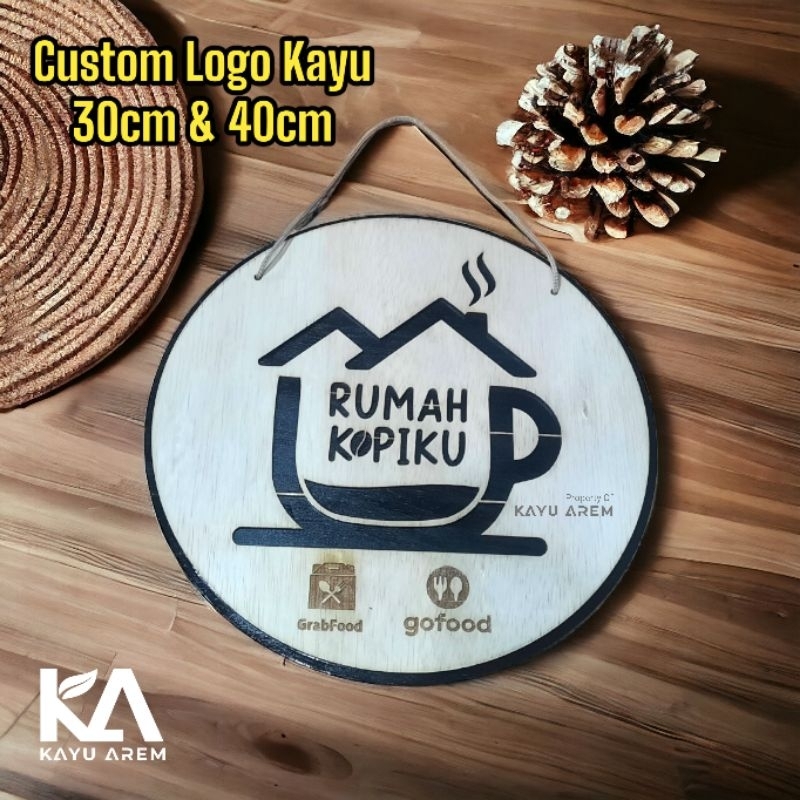 

Custom Sign Logo, Nama, Tulisan Kayu | Papan Penanda Cafe, Resto, Workshop