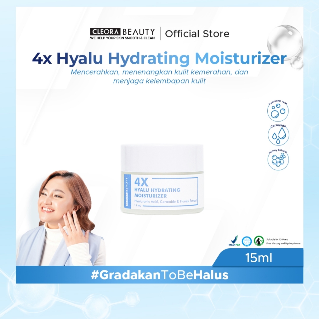 KUMARA STORE - CLEORA BEAUTY  4x Hyalu Hydrating Moisturizer Gel Untuk Melembabkan With Hyaluronic A