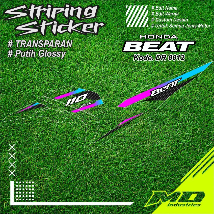 striping beat deluxe hayabusa / striping beat deluxe / striping beat street 2023 variasi / stiker be