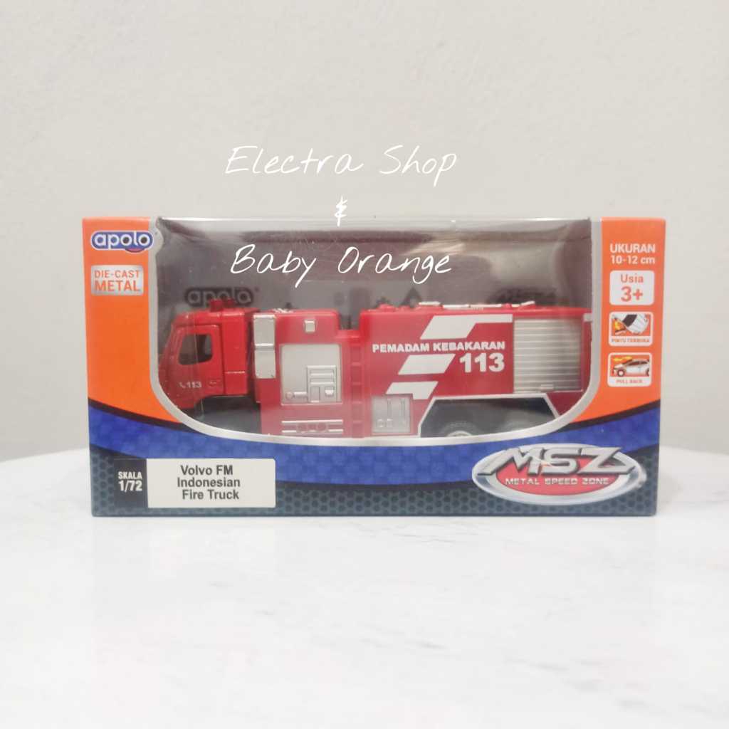 Diecast Apolo Pemadam Kebakaran Volvo Fire Truck Mainan Mobil Indonesia