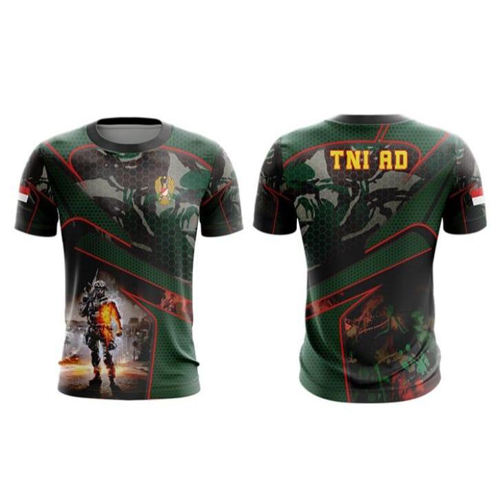 Kaos Jersey Fullprint TNI AD Loreng Keren