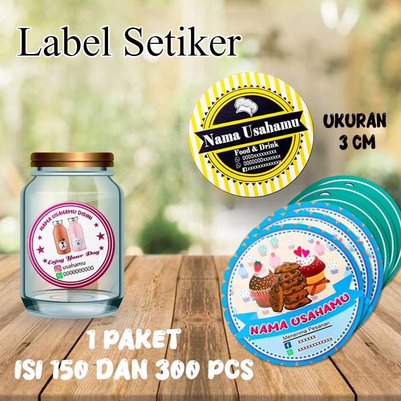

300 pcs label setijker kemasan label setiker usaha homemade