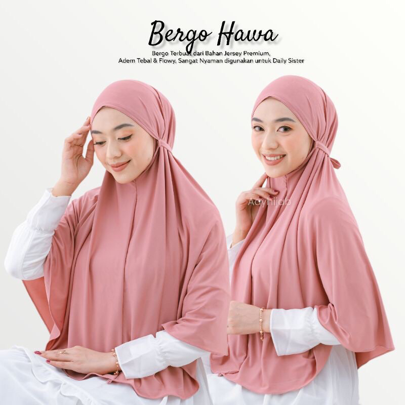 Hijab Bergo tali jersey size L|| Jilbab Bergo instan tali jersey