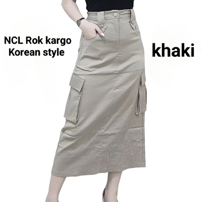 (Terbaru ) ROK WANITA CARGO TWILL COMBAT PREMIUM , ROK WANITA CARGO KOREAN STYLE, ROK CARGO PANJANG 