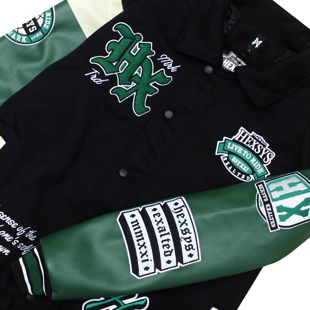 BESTPROMO BOSSQUE X HEXSYS- HONOURS JAKET VARSITY ORIGINAL BORDIR KREMLIN BASEBALL RACING VARSITY