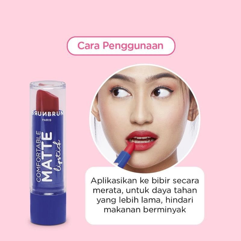 brunbrun paris comfortable matte lipstick lipstik