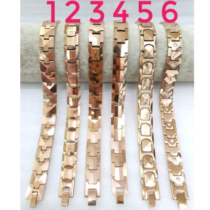 Gelang Tungsten Rose gold Magnetik / Gelang Pria Super Keren