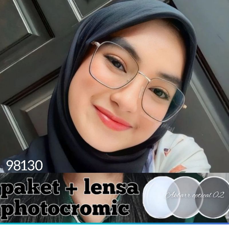 KACAMATA MINUS ANTI RADIASI PAKET BLUECROMIC  FRAME 98130  WANITA