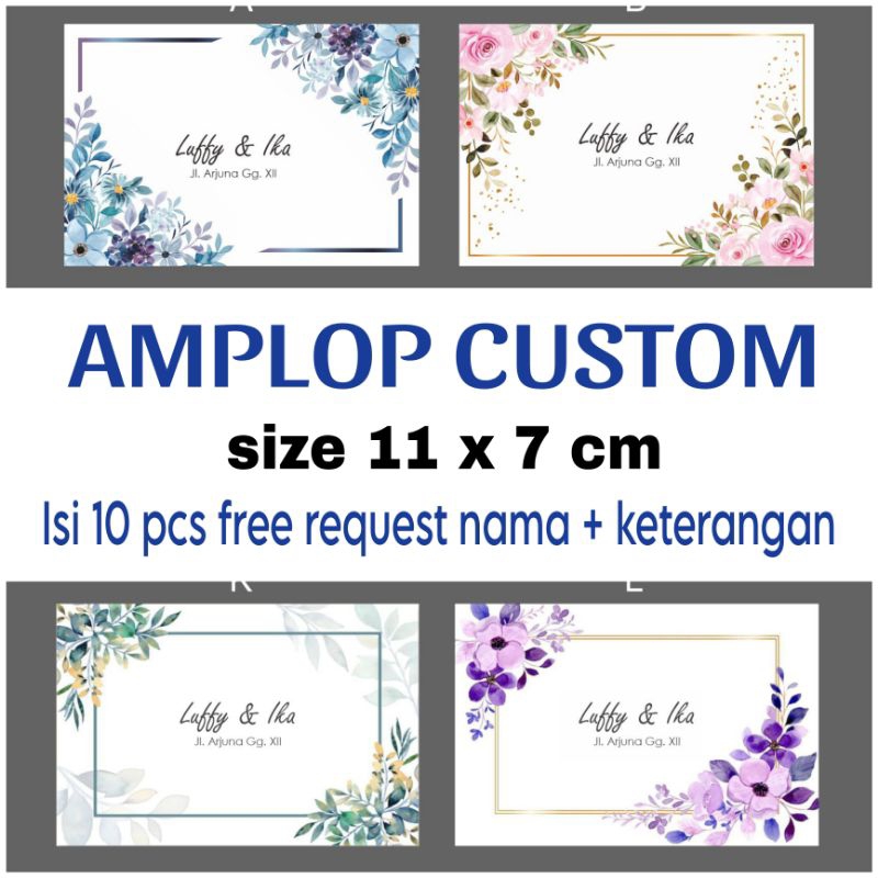 

Amplop Custom kecil / Kondangan / Angpau sudah plus nama