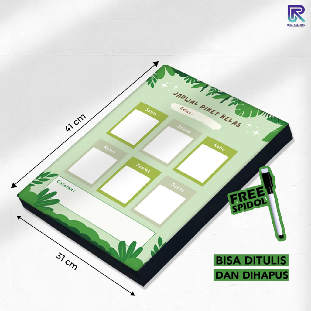 

RHA GALLERY Papan Tulis Kayu Sekolah Jadwal Piket Kelas Siswa Planner Schedule Board Aesthetic