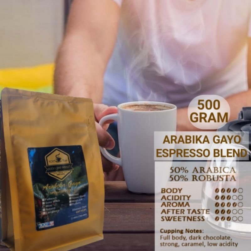 

KOPI ACEH ARABIKA GAYO ARABICA ESPRESSO BLEND PREMIUM 500 GRAM BUBUK HALUS MURNI OLEH-OLEH KHAS TOKO OLSHOP BANDA ACEH.