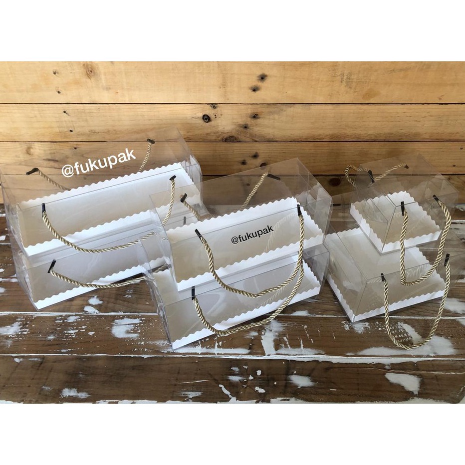 

Every Trinket Tells a Tale Souvenirs for Keeps Box Mika Tali 2 pcs Clear Transparent Box Kotak Hamper Bolu Gulung Brownies Roll Cake Lapis Loaf