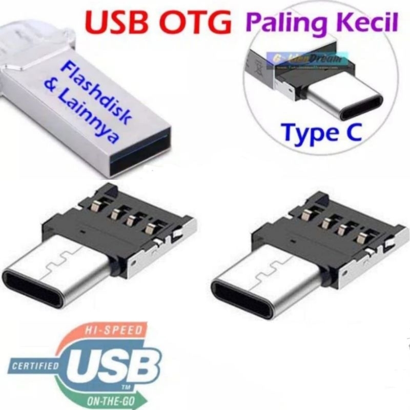 Nano Type C USB OTG Adapter Male Konverter OTG Flashdisk HP Keyboard
