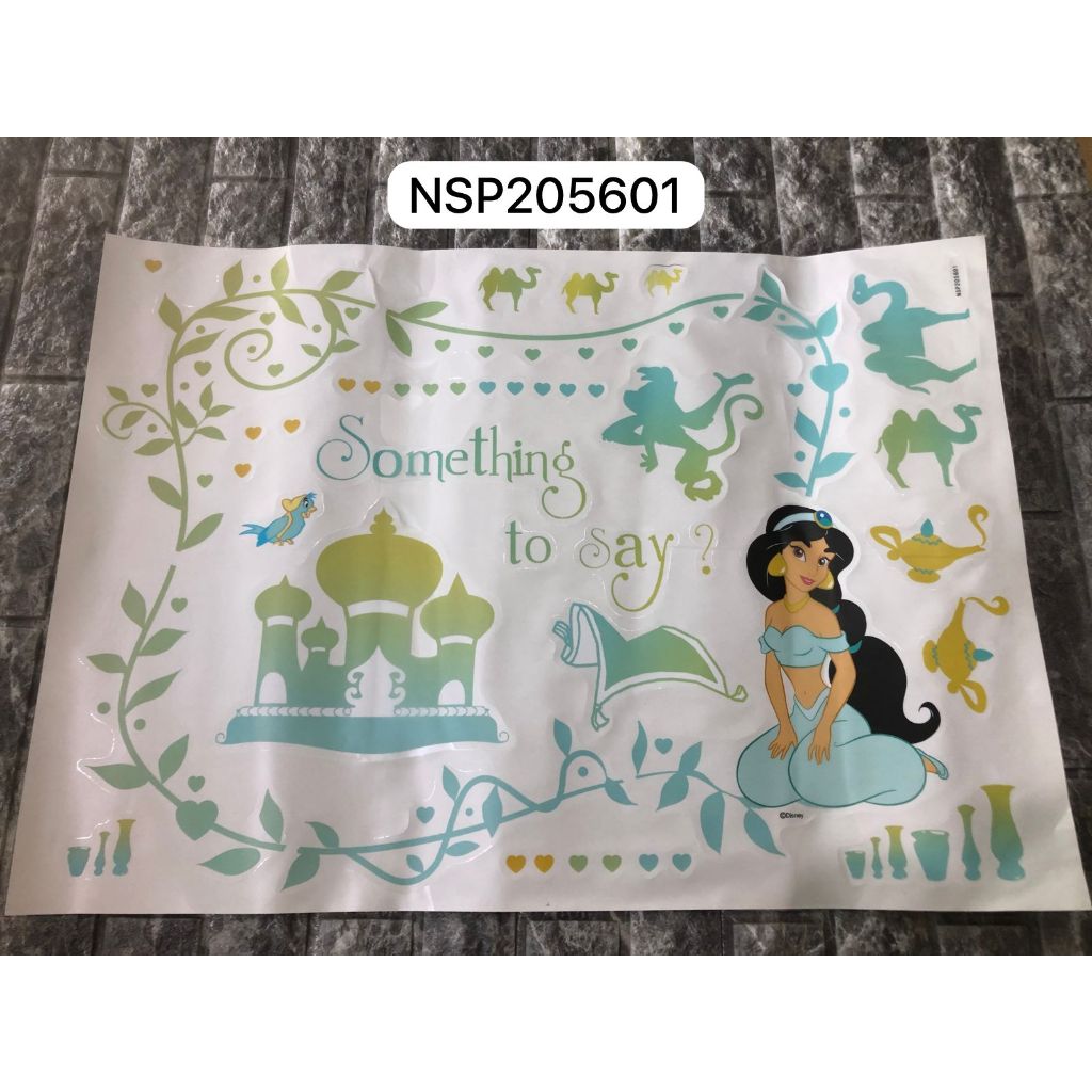 WALLSTIKER DINDING ANAK MOTIF PRINCESS JASMINE KARTUN ALADIN