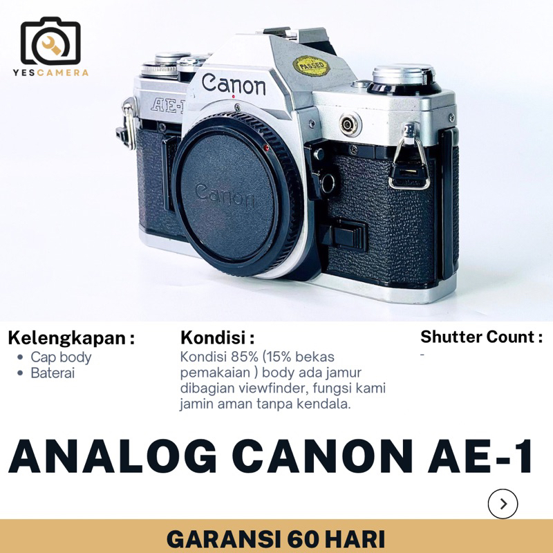 Canon AE-1 Bergaransi 2bulan Kamera Analog Film