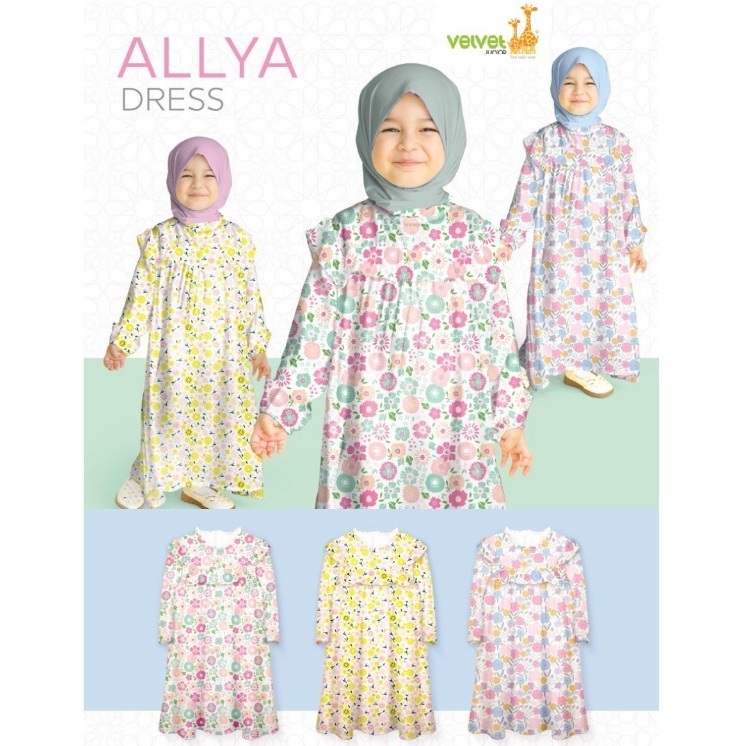 Velvet Junior Dress Allya 1 Stel Baju Lebaran Anak Perempuan