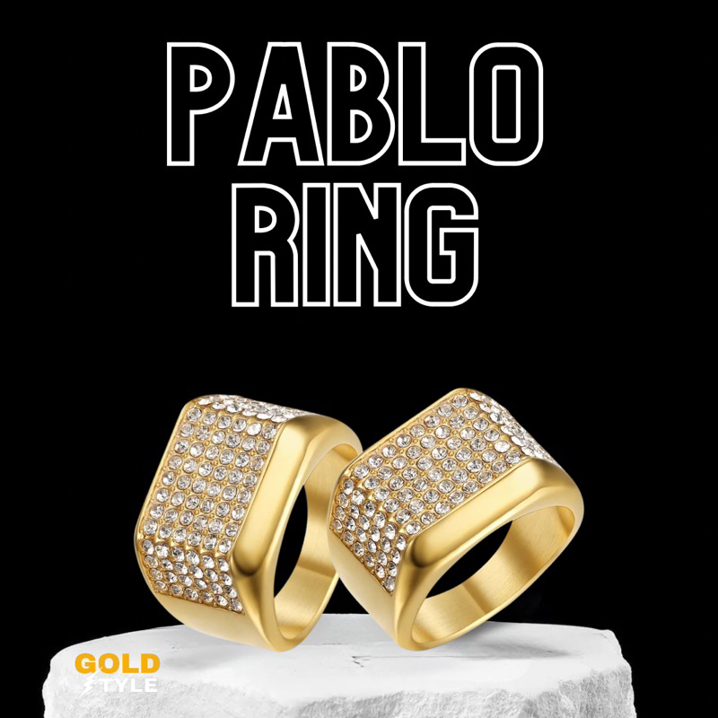 Goldstyle cincin gold Pablo Titanium Anti Karat cincin Titanium Pria