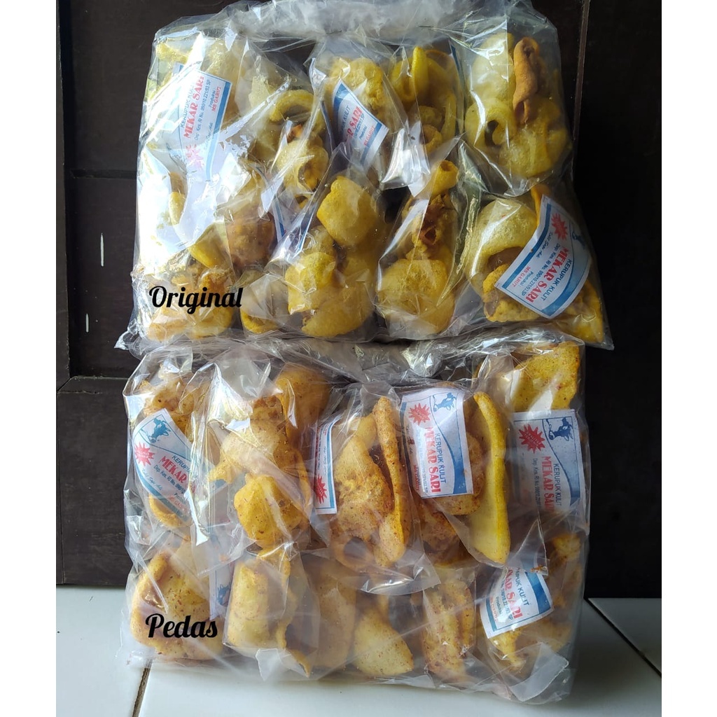 

bisa di jual lagi - Kerupuk Kulit Sapi Dorokdok Original / Pedas isi 50pcs