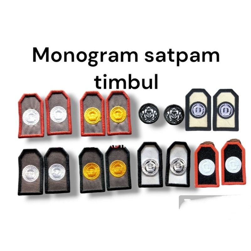 monogram satpam bordir timbul