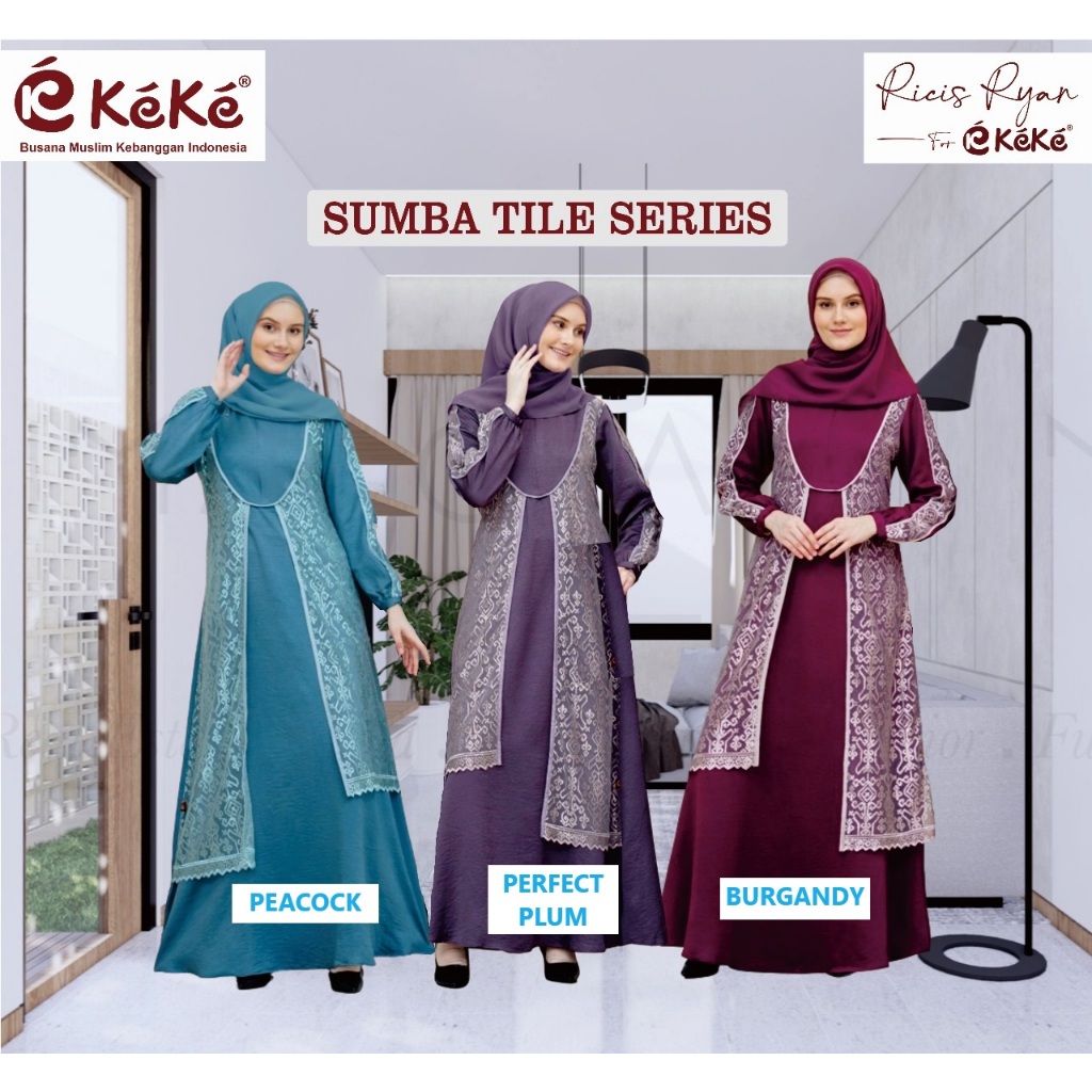 Gamis Dewasa Keke Sumba Tile Series | SALE READY STOCK Sumba Tile Series Keke | Dress Kondangan | Su