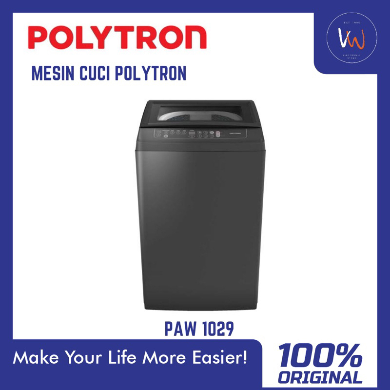 Mesin Cuci 1 Tabung Polytron PAW-1029 / Mesin Cuci 10 KG / Mesin Cuci 1 Tabung