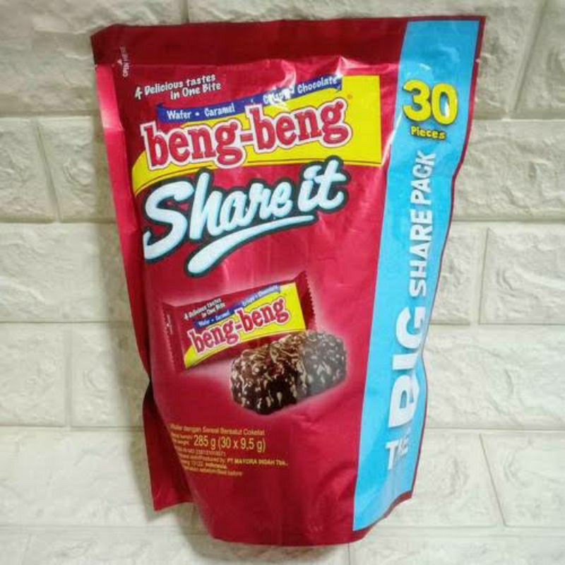 

Beng Beng Share it The Big Pack isi 30 pieces Wafer Sereal Cokelat