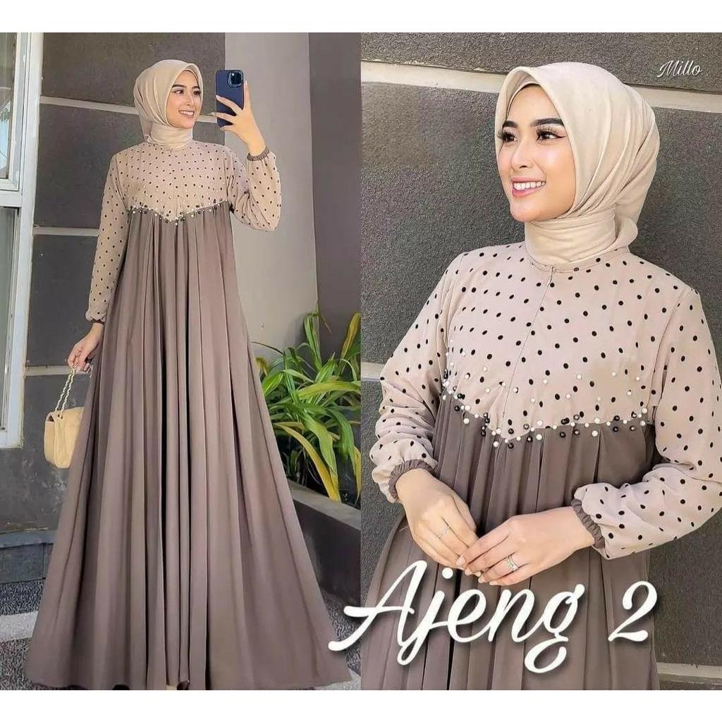 Gamis Pesta Mewah Elegan dress terbaru ceruti baby doll full furing ukuran jumbo
